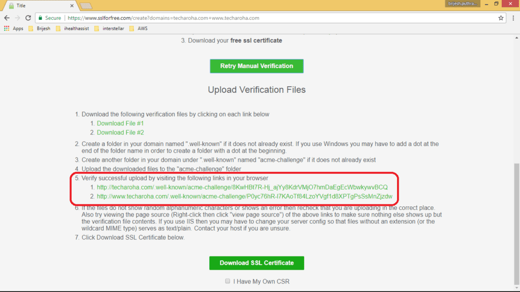 Check Verification Files are properly uploded - by Techaroha Team